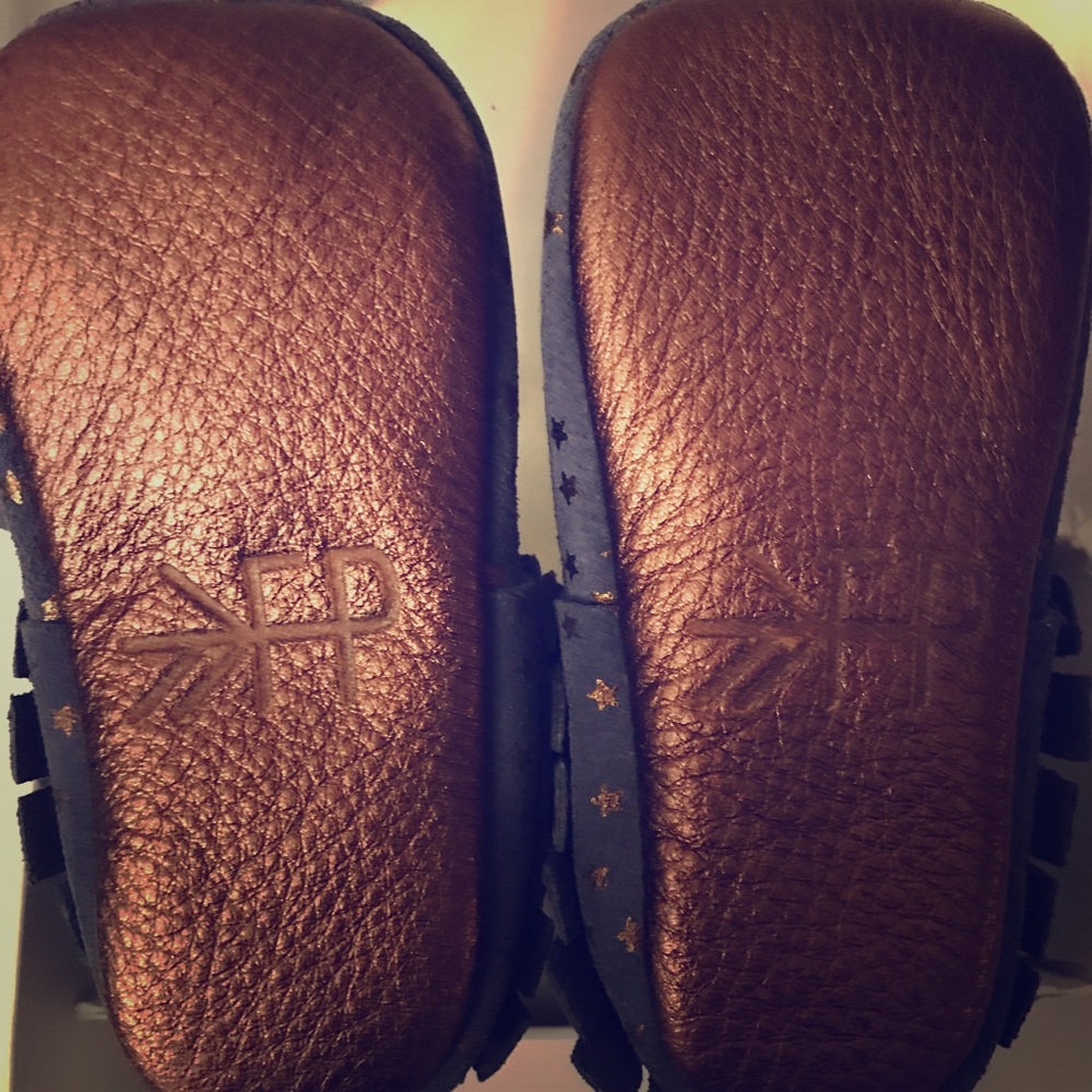 New Freshly Picked Moccasins Navy Blue & Copper 4